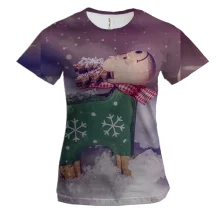 Женская 3D футболка Winter deer