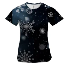 Женская 3D футболка Snowflakes pattern 2