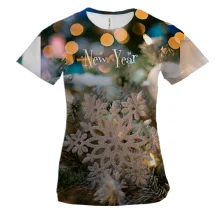 Женская 3D футболка Christmas snowflake