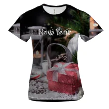 Женская 3D футболка New Year gifts 2