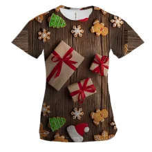 Женская 3D футболка New Year gifts 3