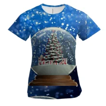 Женская 3D футболка Ball with tree
