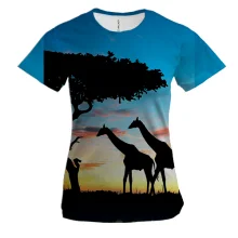 Женская 3D футболка Safari sunset