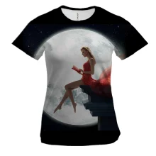Жіноча 3D футболка Girl on the edge of the cliff