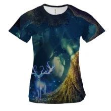 Женская 3D футболка Glowing deer