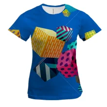 Женская 3D футболка Cubes abstraction