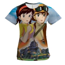 Женская 3D футболка Anime boy and girl