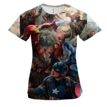 Женская 3D футболка Avengers