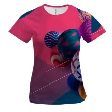 Женская 3D футболка Multicolor balls
