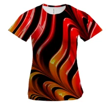 Жіноча 3D футболка Abstraction red lines