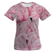 Женская 3D футболка Flamingo pattern