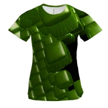 Жіноча 3D футболка Green cubes