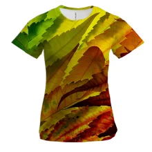 Жіноча 3D футболка Autumn leaves pattern
