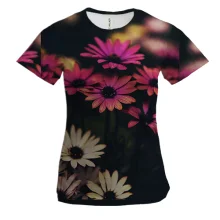 Жіноча 3D футболка Pink and white flowers