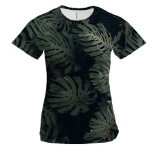 Жіноча 3D футболка Green leaves pattern 3