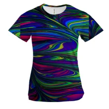 Женская 3D футболка Rainbow abstraction 3