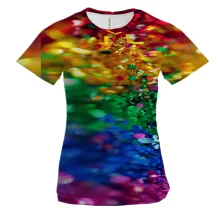 Жіноча 3D футболка Rainbow sequins