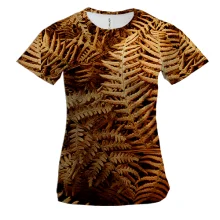 Женская 3D футболка Yellow leaves pattern