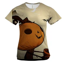 Женская 3D футболка Halloween pumpkin and bats