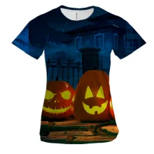 Женская 3D футболка Halloween pumpkins 3