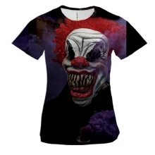 Женская 3D футболка Halloween clown art 2