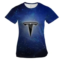 Жіноча 3D футболка Tesla космос