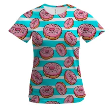 Жіноча 3D футболка Donut pattern