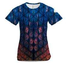 Женская 3D футболка Low poly pattern.
