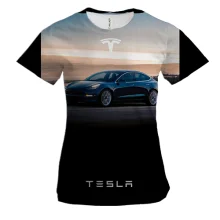 Жіноча 3D футболка Dark blue Tesla