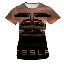 Жіноча 3D футболка Black Tesla