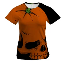 Женская 3D футболка Skull-Orange