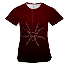 Женская 3D футболка Spider white line