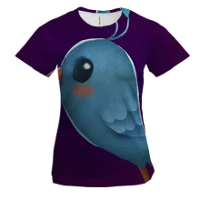 Женская 3D футболка Light-blue bird