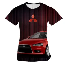 Жіноча 3D футболка з червоним Mitsubishi Lancer
