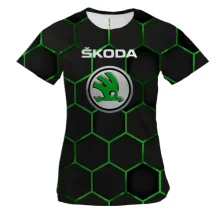 Женская 3D футболка Skoda (броня)