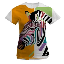 Женская 3D футболка Zebra Art
