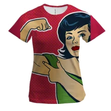 Женская 3D футболка Strong girl Pop art