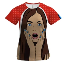 Женская 3D футболка Pop Art Girl Wow!