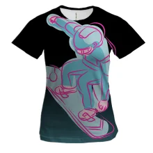 Женская 3D футболка Snowboarder Art