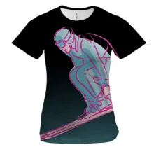 Женская 3D футболка Skier Art
