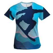 Женская 3D футболка Blue Snowboarder