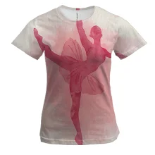 Женская 3D футболка Ballerina watercolor 2