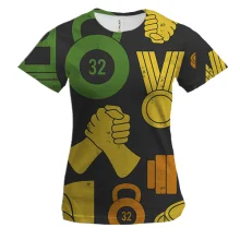 Женская 3D футболка Sport pattern
