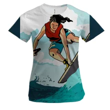 Женская 3D футболка Wakesurfing