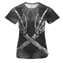 Женская 3D футболка Hands of Skeleton