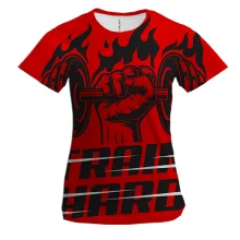 Жіноча 3D футболка Train Hard Red