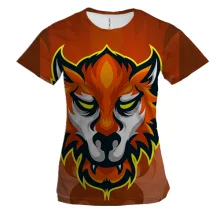 Женская 3D футболка Red Wolf Art