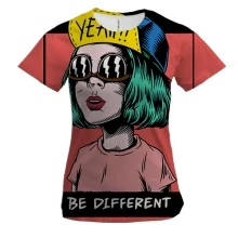 Женская 3D футболка Be different Yeah!!