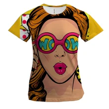 Жіноча 3D футболка Girl Wow Pop Art