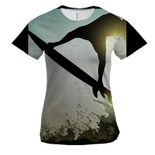 Женская 3D футболка Surfer Silhouette